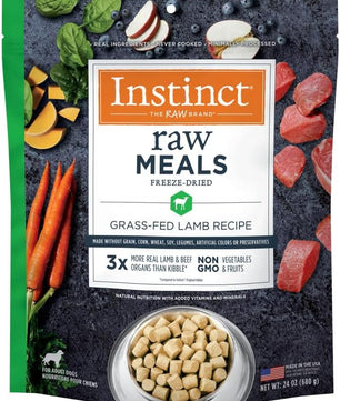 Instinct Freeze Dried Raw Meals, Natural Dry Dog Food, Grain Free - Grass Fed Lamb, 24 oz. Bag
