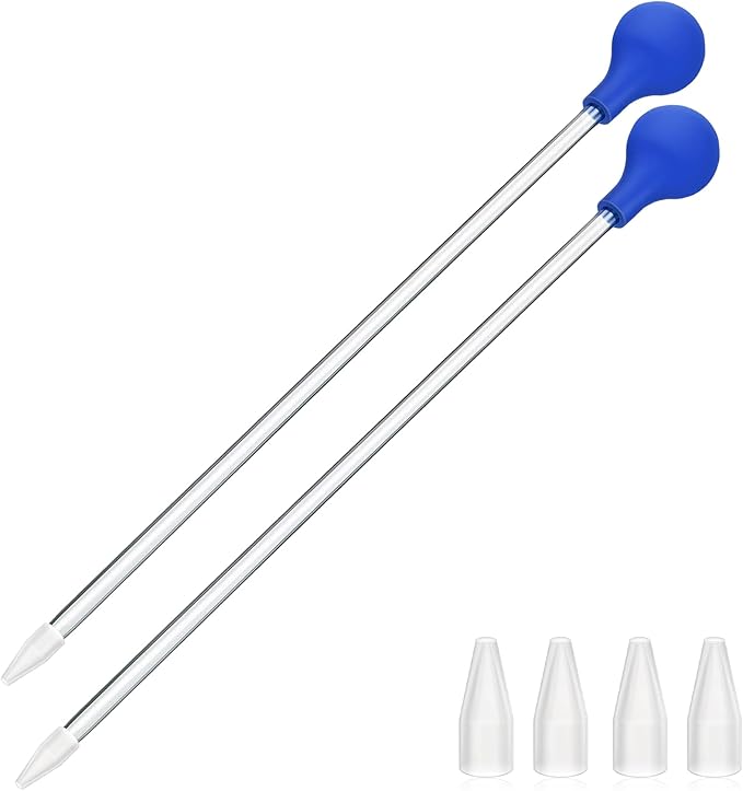 2 Pcs 18.5 in Long Pipette for Fish Tank Coral Food Feeder Long Syringe Aquarium Coral Feeding Tube for Marine Fish Reef Aquatic Plant Spider Snake Lizard