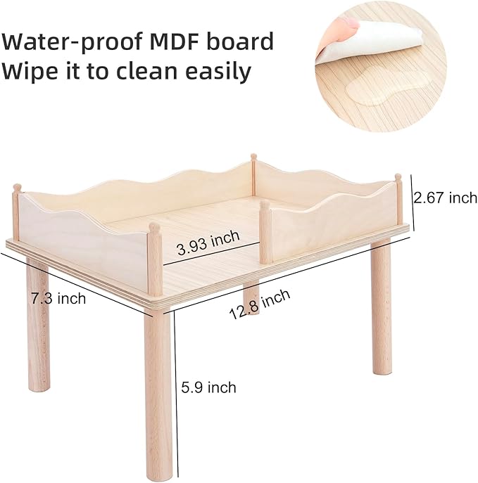 Niteangel Hamster Play Wooden Platform & Multi-Chamber Series Maze Fence for Dwarf Syrian Hamsters Gerbils Mice Degus or Other Small Pets (for 2 Chamber Hideout-Large)