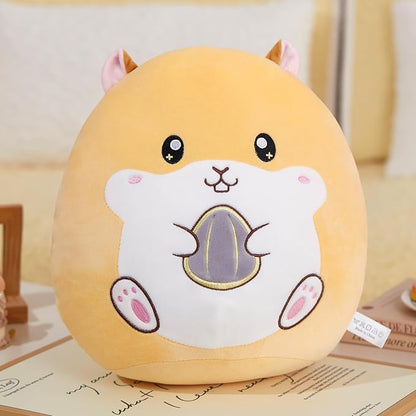 12" Hamster Plush Pillow Stuffed Animal Cute Hamster Plush Toy, Super Soft Cartoon Hugging Toy Gifts for Bedding, Kids Sleeping Kawaii Pillow