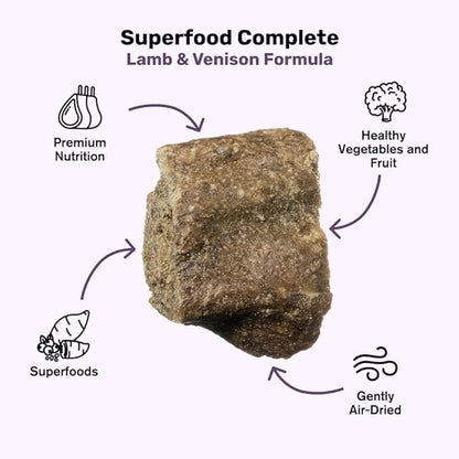 by Katherine Heigl- Superfood Complete, Air-Dried Adult Dog Food - High Protein, Zero Fillers, Superfood Nutrition (64 Ounce (Pack of 4), Lamb & Venison)