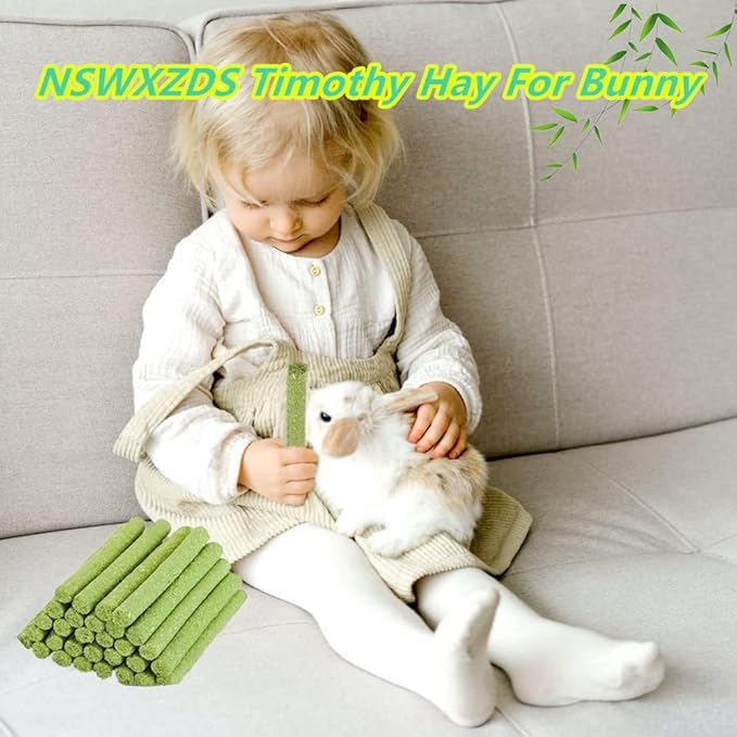 20PCS Rabbit Toys Bunny Chews Timothy Hay Stick Guinea Pig Food Hamster Toys for Teeth Grinding Rabbit Alfalfa Treat Rodent Molar Snack for Chinchilla Squirrel Gerbil Hedgehog Chipmunk