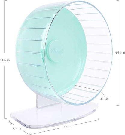 Niteangel Super-Silent Hamster Exercise Wheels: - Quiet Spinner Hamster Running Wheels with Adjustable Stand for Hamsters Gerbils Mice Or Other Small Animals (L, Mint Green)