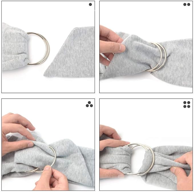 CUBY Dog and Cat Sling Carrier - Hands Free Reversible Pet Papoose Bag - Soft Pouch and Tote Design - Suitable for Puppy, Small Dogs Cats Outdoor (Grey, Adjust Strap 1.0)