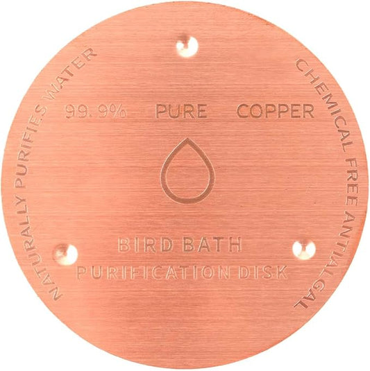 LUPING Bird Bath Copper Disk, 99.99% Pure Copper Disk with Triple Point Support for All Season Long Outdoor Birdbaths Water Features Fountains Cleaning