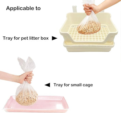 Disposable Small Animal Cage Liners, Rabbit Tray Film Liner Bunny Litter Pan Bags Guinea Pig Cage Toilet Plastic Film for Bird Hamster Chinchilla Hedgehog (50 PCS, 23'')