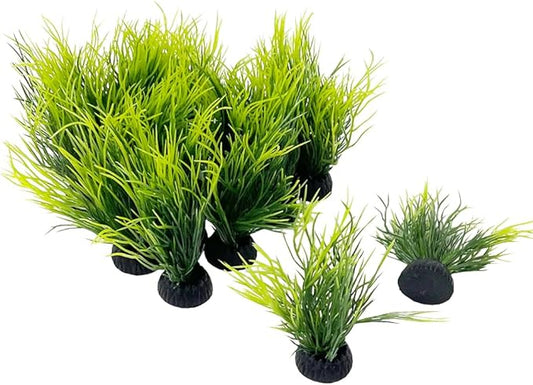 Smoothedo-Pets Aquarium Plants Fish Tank Decorations Small Size/2inch Ornament Plastic Artificial Plant Goldfish Waterscape Fish Hides Mini Grass Set (20pcs/Green)