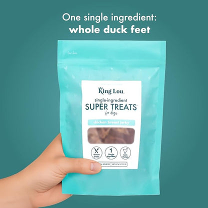 King Lou Pets - Chicken Breast Jerky for Dogs - USA-Made Dehydrated Chicken Dog Treats - 1 lb Fresh Breast Prior to Dehydration