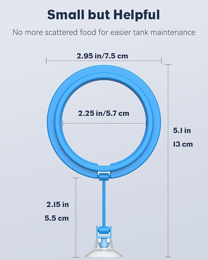 Pawfly Fish Feeding Ring for Aquarium, Feeding Ring with Suction Cup, Small Round Fish Feeder Ring Circle Floating Food Feeder for Betta Goldfish Guppy Turtle
