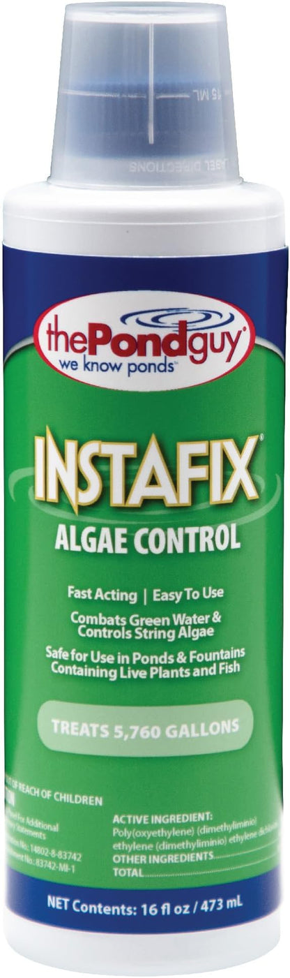 The Pond Guy InstaFix Algae Control, Outdoor Water Garden, Fountain & Birdbath Algae Solution, EPA Registered Liquid Algaecide, Control Green Water & String Algae, Bird, Fish & Pet Safe, 16 Ounce