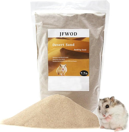 Hamster Bath Sand, 7.7lb Dust Free Desert Sand or Potty Litter Sand for Hamster Chinchillas Gerbil Syrian Mice Small Animals(Beige)