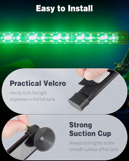 Pawfly 10 W Aquarium LED Light 20 Inch 24/7 Fish Tank Light with Full Spectrum Brilliant White Blue Red Green Lights Multi-Colored LEDs with D/N Mode Single Color Effects Timer & Adjustable Brightness