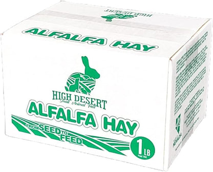 High Desert Alfalfa Hay, Protein Rich Soft Leaf Food for Young Growing Animals, Natural Rabbit Food and Guinea Pig Hay, Supports Digestive Health, Small Pet Supplies, Fresh Hand Packed 1 Lb Box