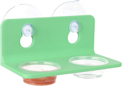 Crested Gecko Feeding Ledge with 10PCS Reptile Food Cups - Green