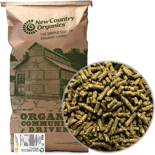 New Country Organics Rabbit Food Pellets | Essential Bunny Supplies | Corn-Free and Soy-Free | 15% Protein Rabbit Feed for Healthy Hoppers | Certified Organic and Non-GMO | 40 lbs
