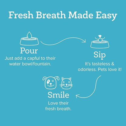 Oxyfresh Premium Pet Dental Care Solution Pet Water Additive: Best Way to Eliminate Bad Dog Breath and Cat Bad Breath - Fights Tartar & Plaque - So Easy, Just Add to Water! Vet Recommended 128 oz.