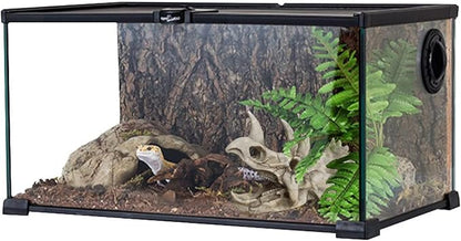 Bearded Dragon Resin Triceratops Skull Hide Decoration Reptiles Artificial Hideout Cave Landscape Tank Accessories Vines Leaves Hideaway Ornaments for Lizards Snake Gecko