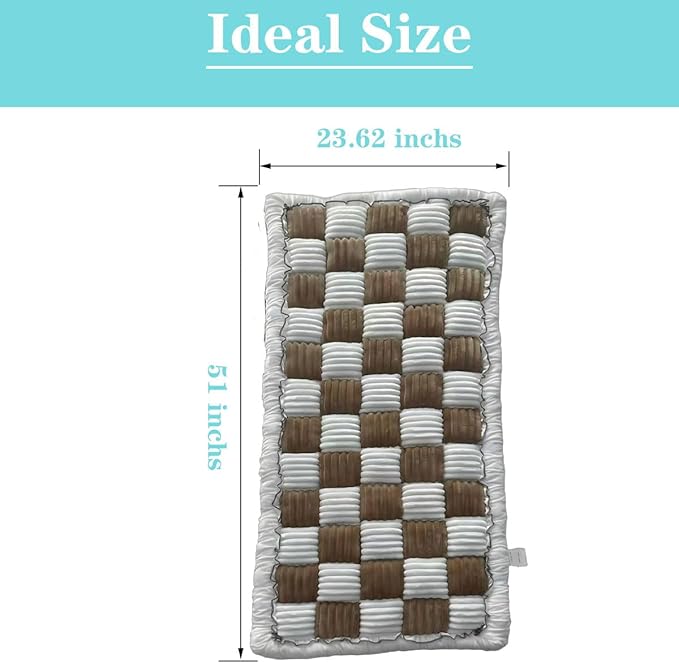 Backseat Pet Bed Mat,23.62 inch x 51 inch. Anti Slip Pet Travel Dog Bed，Plaid Dog Bed for Car Back Seat, Custom Fit for Backseat Extenders and Seat Covers (Brown&White, 1)