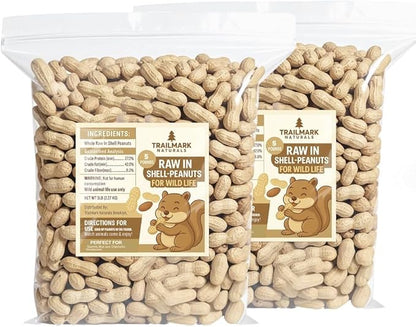 2 Pack of 5 Lb Bags (10 Pounds Total) - Raw Peanuts for Squirrels, Raw in Shell Peanuts for Birds and Wildlife- Squirrel Food, Wild Bird Seed - Grown in The USA