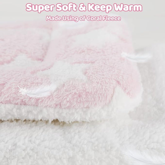 Amakunft 2 Pcs Guinea Pig Bed Mat Washable, Rabbit Winter Bed Pad for Indoor, Warm Small Animal Bed Mattres, Fleece Sleeping Pad for Bunny, Rat, Hedgehog, Sugar Glider, Chinchilla