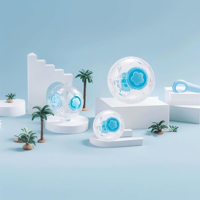 Hamster Ball 5.1 Inch – Durable Dwarf Hamster Running Ball with Football Design, Secure Metal Screws for Small Pets (5.1in)