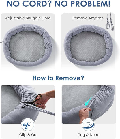 Orthopedic Dog Bed for Medium Size Dogs, Pet Sofa Bed with Egg Crate Foam, 4-Sided Bolster, Removable Washable Cover & Anti-Slip Bottom, Medium Gray