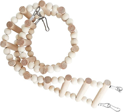 Rat Ladder Bridge Toy, Rat Climbing Toys, Natural Wooden Hamster Ladder Bridge Toy, Cage Accessories for Bird Parrots Parakeets Hamster Cockatiels Sugar Gliders - 18 Steps - 25.98 x 3.14 Inch