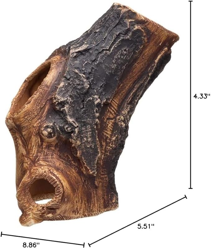 Plecoceramics Aquarium Cave - Ceramic Betta Fish Tank Decor - Natural Aquarium Decor - Large Reptile Hide - Fish cave Hideout - Snake Hide - Cave for Cichlids and plecos (Tree Lodge)