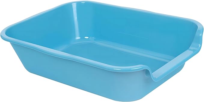 1 Pack Extra Large Dog Litter Box Pan Tray (ABS Material), Low Entry Jumbo Senior Litter Boxes for Multiple Kitten Big Cats, Pet Safe Indoor Dog Potty (Light Blue, 20" L x 15" W)