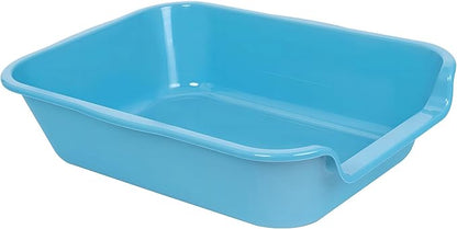 1 Pack Extra Large Dog Litter Box Pan Tray (ABS Material), Low Entry Jumbo Senior Litter Boxes for Multiple Kitten Big Cats, Pet Safe Indoor Dog Potty (Light Blue, 20" L x 15" W)