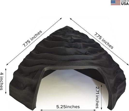 Corner Reptile Cave - Natural-Look Hide for Lizards, Snakes, Bearded Dragons, Turtles, and Tortoises - Durable Habitat Decor