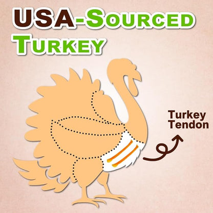 AFreschi Turkey Tendon Ring (M) 3.17 oz, USA-Sourced Turkey Tendon, All Natural Human Grade Dog Chew, Hypoallergenic, Rawhide Alternative, Dog Treats for Medium Breeds