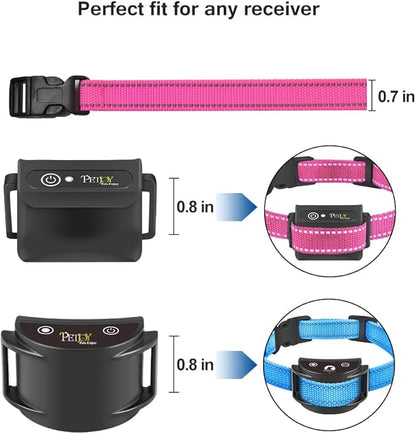 PetJoy Shock Collar Replacement Collar Strap, Reflective Dog Collars Strong, Durable & Adjustable Dog Collar- 2 Piece Set Collar for Dogs