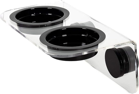 WACOOL Magnetic Reptile Ledge, Acrylic Gecko Feeding Ledge with 6PCS Cups, Reptile Food Water Feeder Dish for Geckos Iguana Chameleon Pets (White)