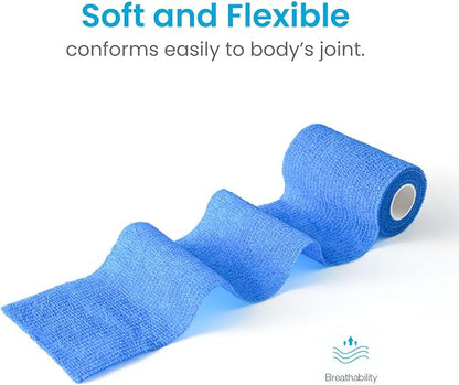 WePet Pet Wrap, Self-Adhesive Non-Woven Bandage, Emergency Cohesive Gauze, for Dogs, Cats, Horse, Birds, Wounds, Wrist Healing, Ankle Sprain, 3 Inch, 4 Rolls