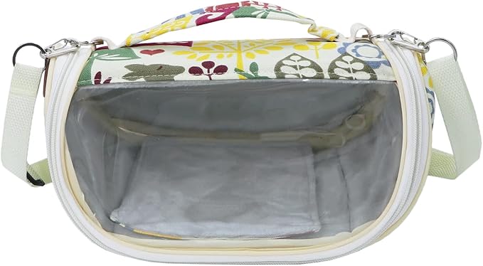 Wontee Small Pet Carrier Hamster Carrier Bag Portable Travel Carrier for Hamsters Mouse Baby Guinea Pig Hedgehog Sugar Glider Small Birds (M, Yellow Zoo)