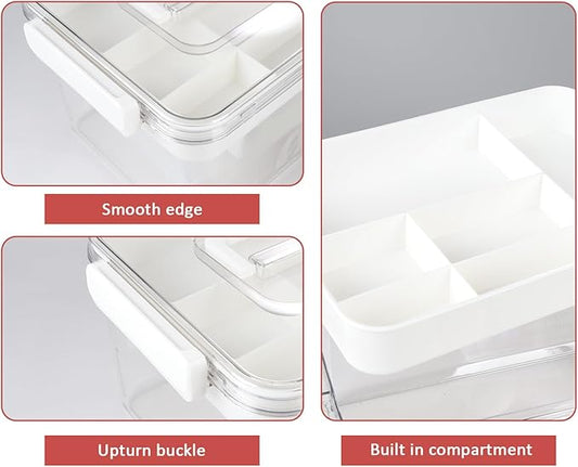 Set of 2 First Aid Kit Box,Large Pet First Aid Kit Bin Empty,Portable Medicine Box for Dog Cat,Medic Organizer with Handle,Family Dog Travel Camping Emergency Tool Set