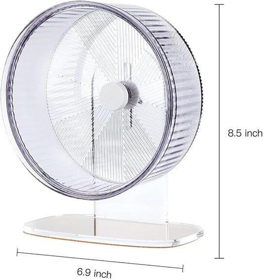 Super-Silent Hamster Exercise Wheel: Silent Spin Toys Hamster Running Wheels with Height Adjustable Stand for Hamsters Gerbils Mice Or Other Small Animals -6.5inch Purple