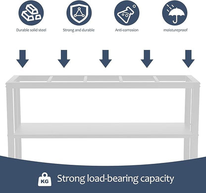 Fish Tank Stand Metal Aquarium Stand ,55-75 Gallon Aquarium Turtle Tank, 48.4 x 14.8 x 29.1Inch, Reptile Terrariums and Breeder Tank Stand（White ）