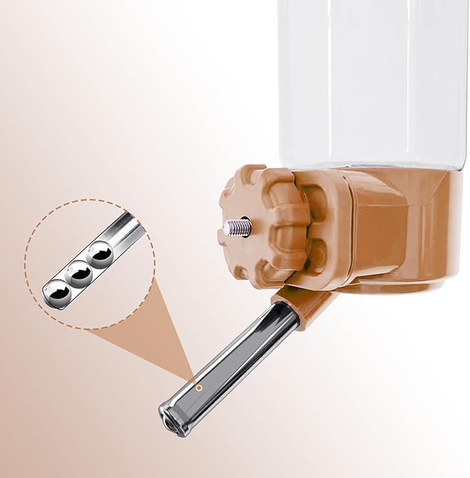 LOS ANDES No-Drip Water Bottle/Feeder for Guinea Pigs/Hamsters/Bunnies/Ferrets/Squirrel/Hedgehog/Other Small Pets, Weather Resistant Cage Water Bottles for Dogs/Cats, 18.5oz, Orange