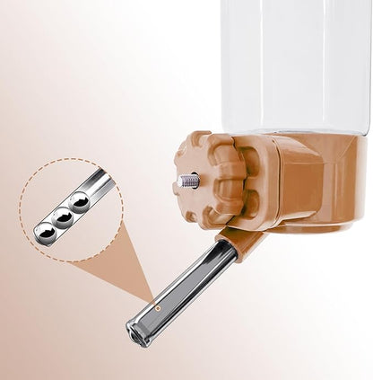 LOS ANDES No-Drip Water Bottle/Feeder for Guinea Pigs/Hamsters/Bunnies/Ferrets/Squirrel/Hedgehog/Other Small Pets, Weather Resistant Cage Water Bottles for Dogs/Cats, 18.5oz, Orange