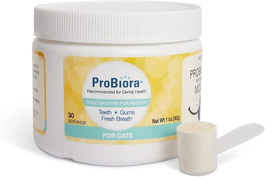 Probiora for Cats | Oral Care Probiotic Supplement | Pet Probiotics to Reduce Bad Breath | Cat Nutritional Supplement for Dental Health | 30 Servings (Jar) (30 Serving (Pack of 1), Jar)