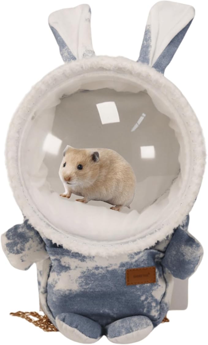 Sugar Glider Travel Pouch Gerbil Hedgehog Portable Travel Carrier Outdoor Hangbag Grey Squirrel Rat Carrier for Small Animal (Grey,Blue,Small)