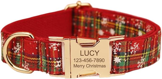 Custom Dog Collar with Names and Phone Number Engraved, Puppy Tags Personalized for Small Medium Large Pets