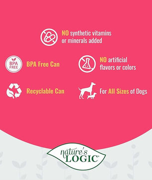 Nature's Logic Grain-Free Canned Dog Food - 95% Animal Proteins - 100% Natural Wet Dog Food Cans - No Common Allergens - All Life Stages - Ideal for Sensitive Dogs - Pork (13.2 oz, 12 Pack)