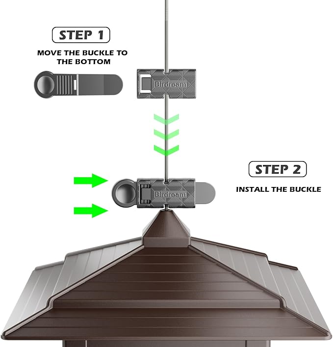 Birdream 2 Pack Bird Feeders for Outdoors Hanging - 7LB Total Capacity Classic Courtyard Design Fun Assembly Large Bird Feeder, Attracting Wild Birds Cardinals Goldfinches Sparrows - Brown