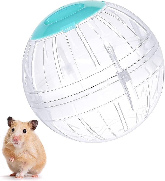 Hamster Exercise Ball, 5.7 Inch Transparent Running Wheel for Dwarf Hamsters to Reduce Boredom and Increase Activity