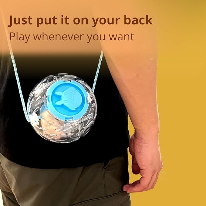 4.9" Hamster Wheel, Exercise Ball & Wheel - Silent Running Toy with Anti-Skid, Transparent Hamster Ball, Breathable Design & Rope for Easy Carry, for Little/Dwarf Mouse, Blue