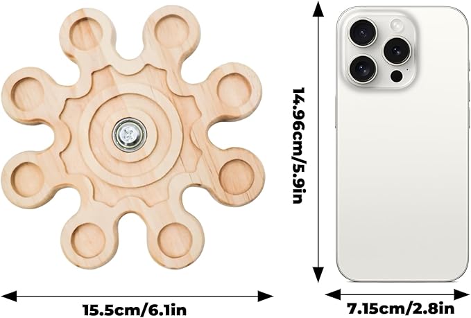 Chinchilla Cage Accessories, Wooden Rotating Chew Toys for Teeth, Rat Chew Toys, Interactive Enrichment Toys for Hamster, Rat, Small Pet