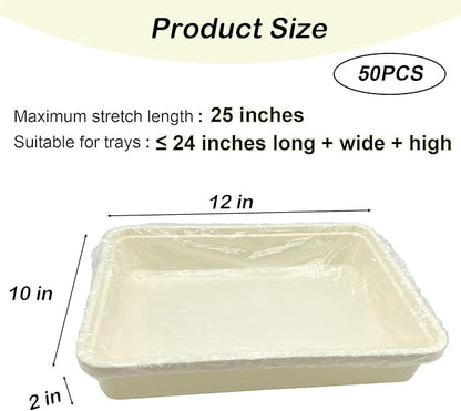 Disposable Small Animal Cage Liners, Rabbit Tray Film Liner Bunny Litter Pan Bags Guinea Pig Cage Toilet Plastic Film for Bird Hamster Chinchilla Hedgehog (50 PCS, 24'')